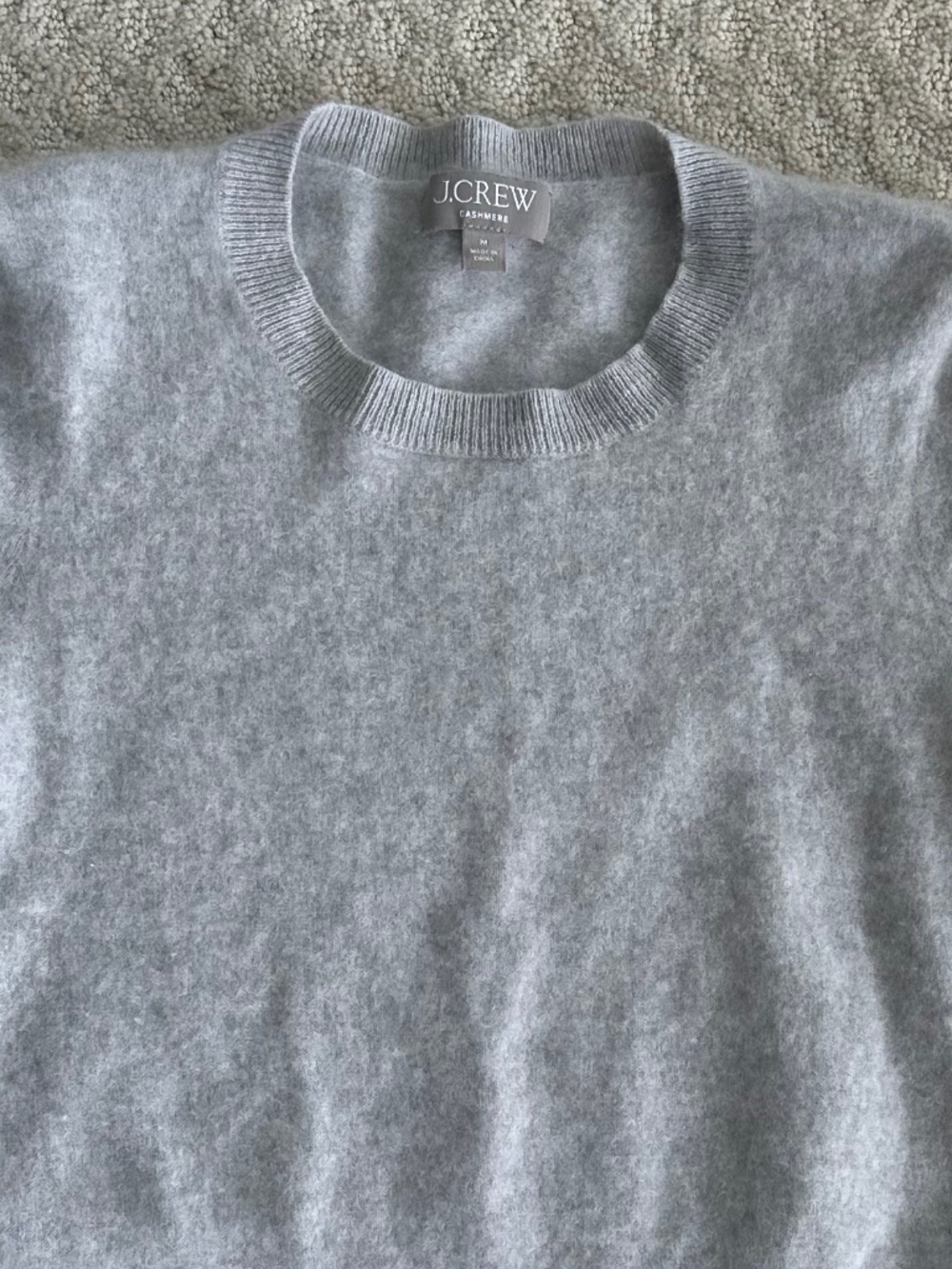 J. Crew Cashmere Shrunken Sweater Tee Heather Gray Med Neutral Minimalist Soft - Picture 3 of 11